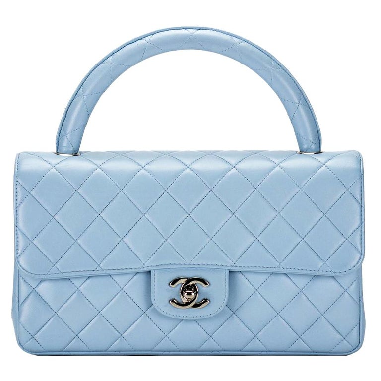 Light Blue Chanel Flap Bag With Top Handle Blue Classic Flap Bag