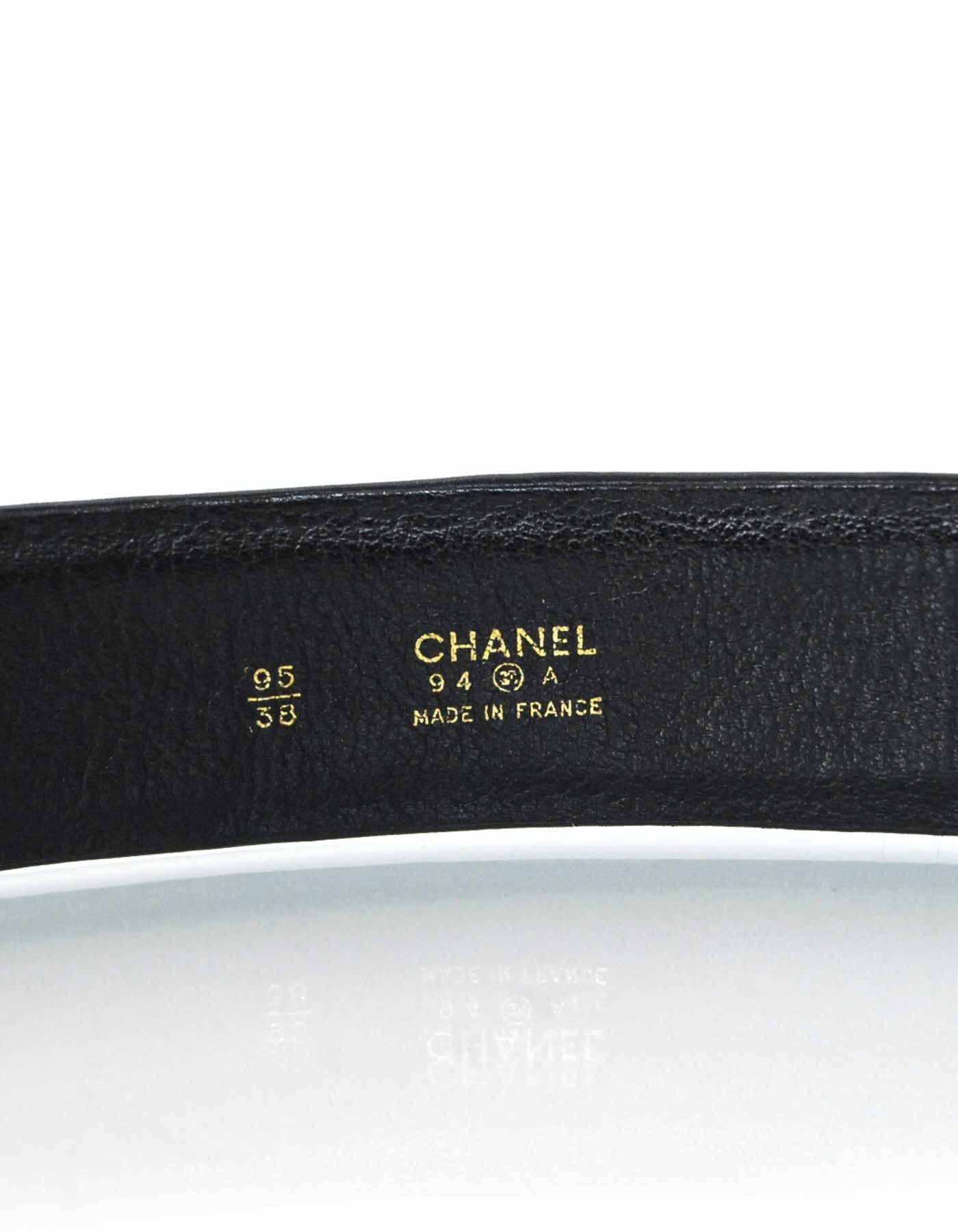 Chanel Vintage Black Quilted Leather Belt Bag Fanny Pack with Chain, 1994 5