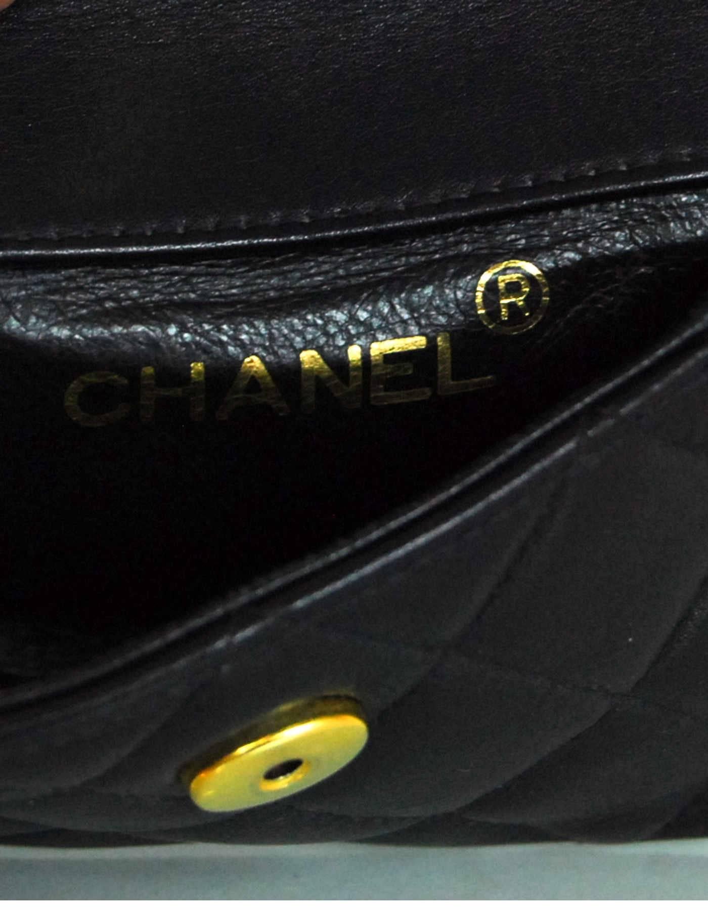 Chanel Vintage Black Quilted Leather Belt Bag Fanny Pack with Chain, 1994 7