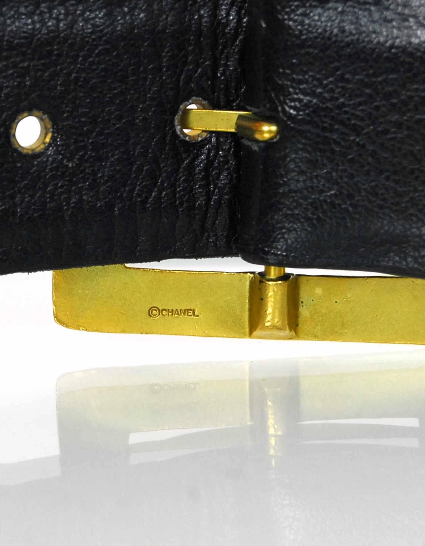 Chanel Vintage Black Quilted Leather Belt Bag Fanny Pack with Chain, 1994 2