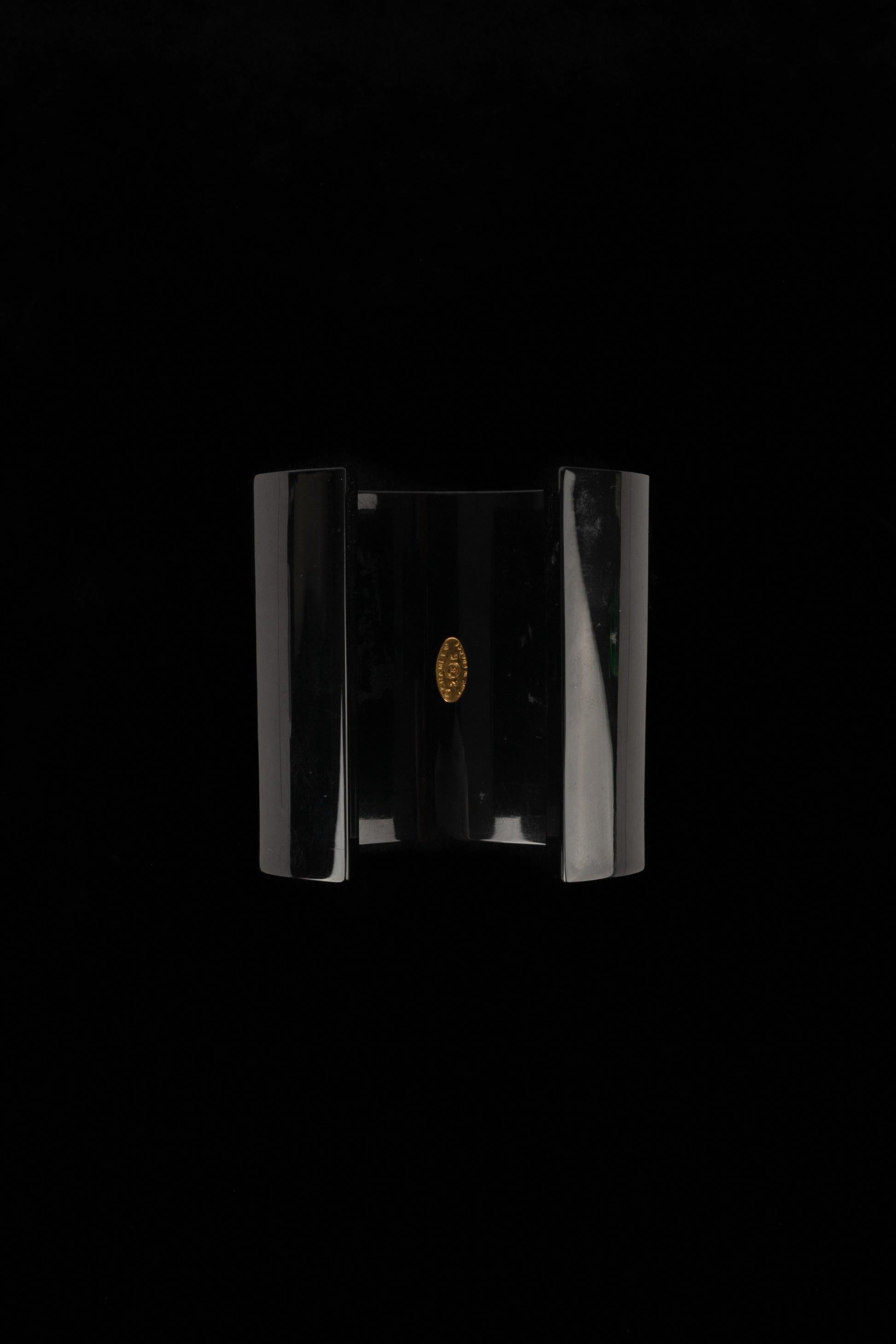 Women's Chanel Rare Bakelite Cuff Bracelet Topped with Resin Cabochons, 1990s For Sale
