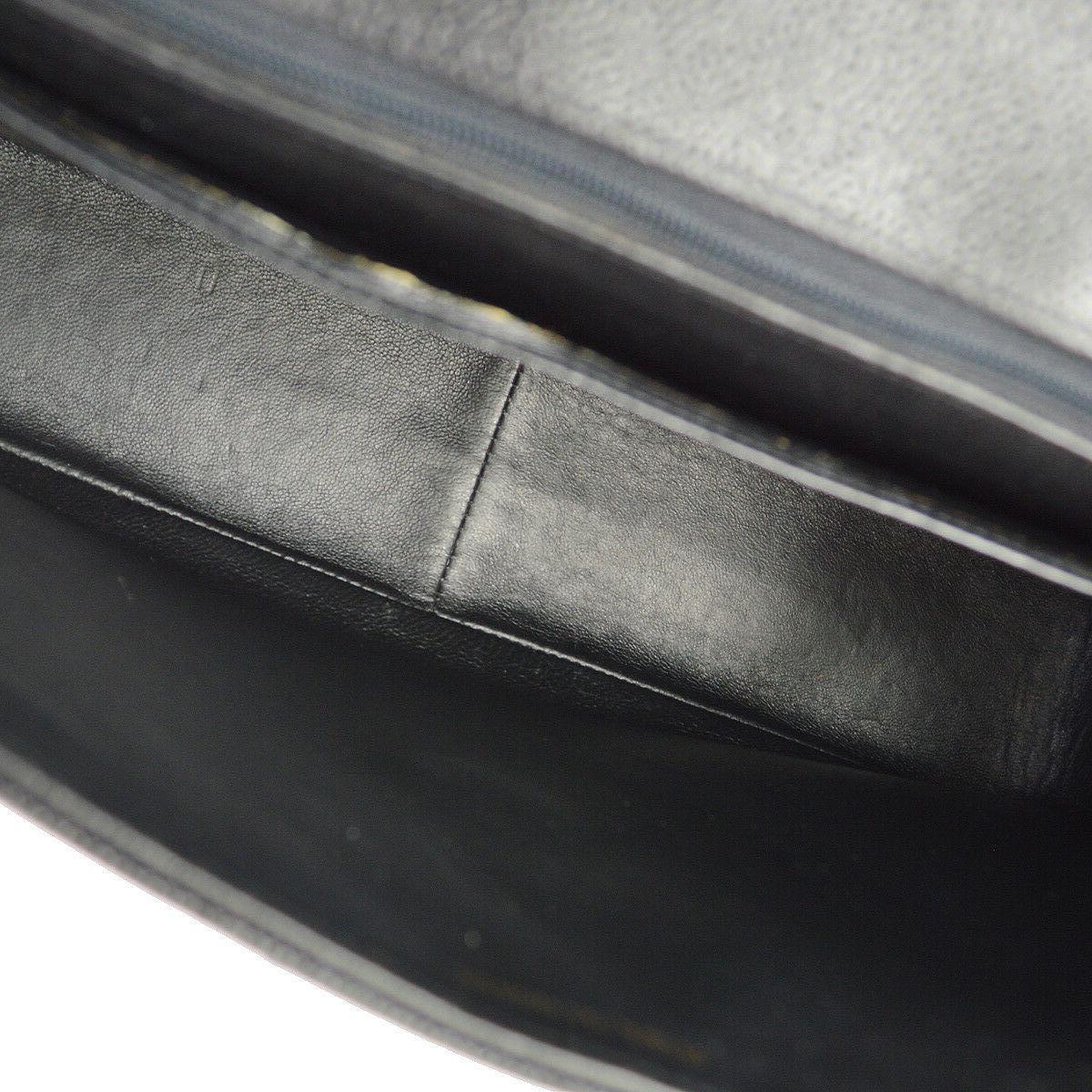 Chanel Rare Black Leather Chevron Jumbo Gold Evening Shoulder Flap Bag 3