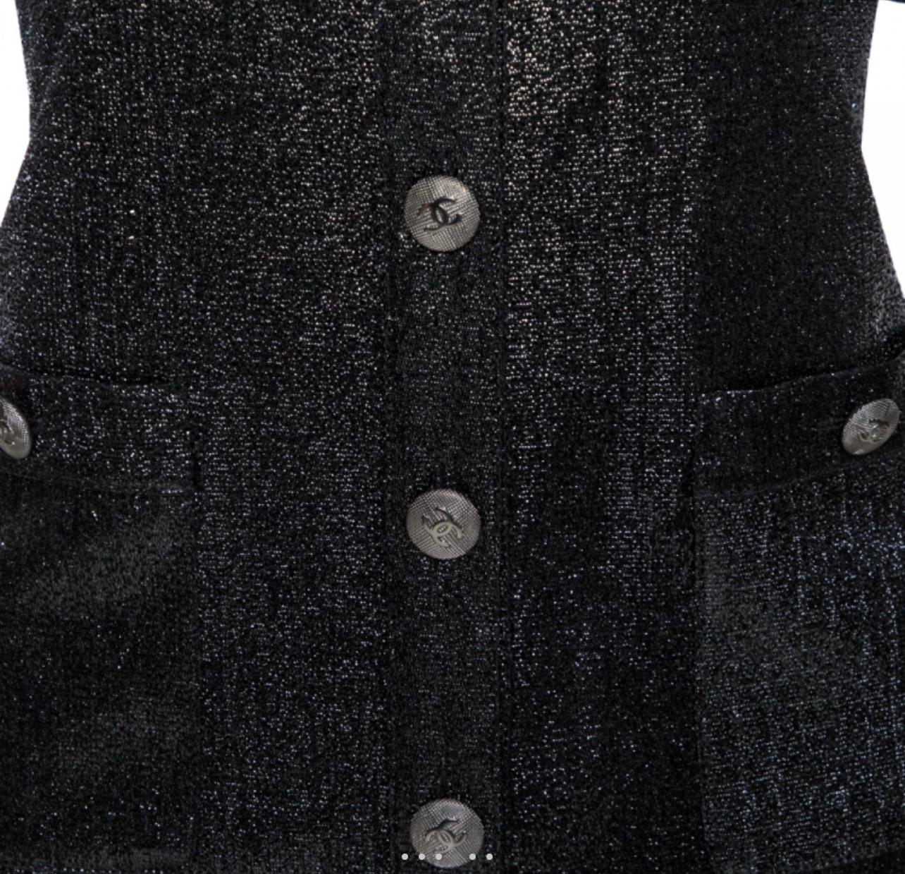 Chanel Rare Black Metallic Dress 2