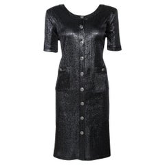 Chanel Rare Black Metallic Dress