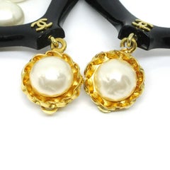 Chanel Rare Black Pearl Statement Dangle Drop Evening Earrings