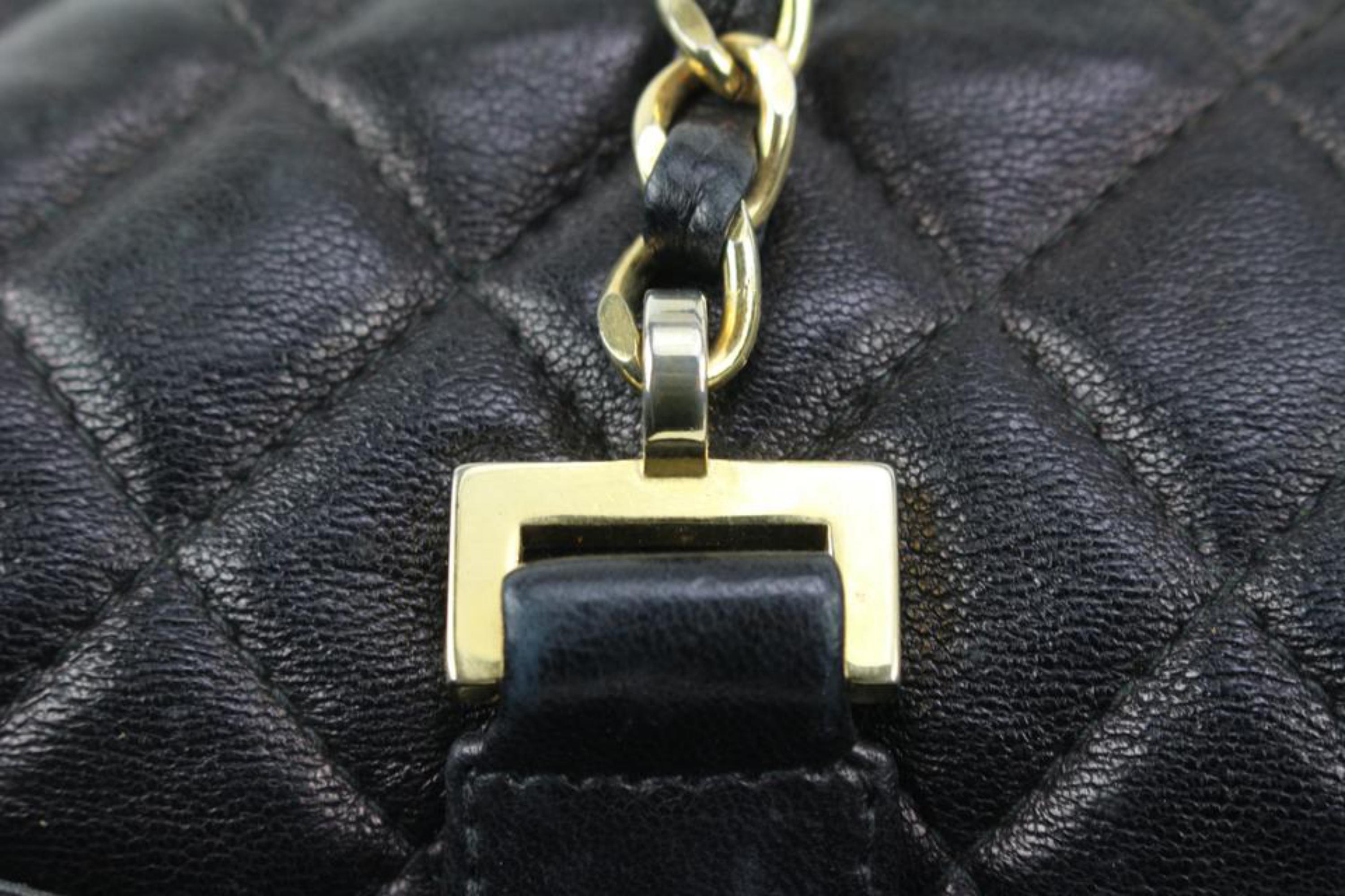 Chanel Rare Black Quilted Lambskin Boston Gold Chain Duffle 38ck311s For Sale 4