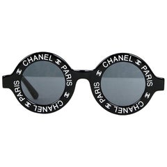 Chanel Seltene schwarze Vintage 90er CC Paris Sonnenbrille