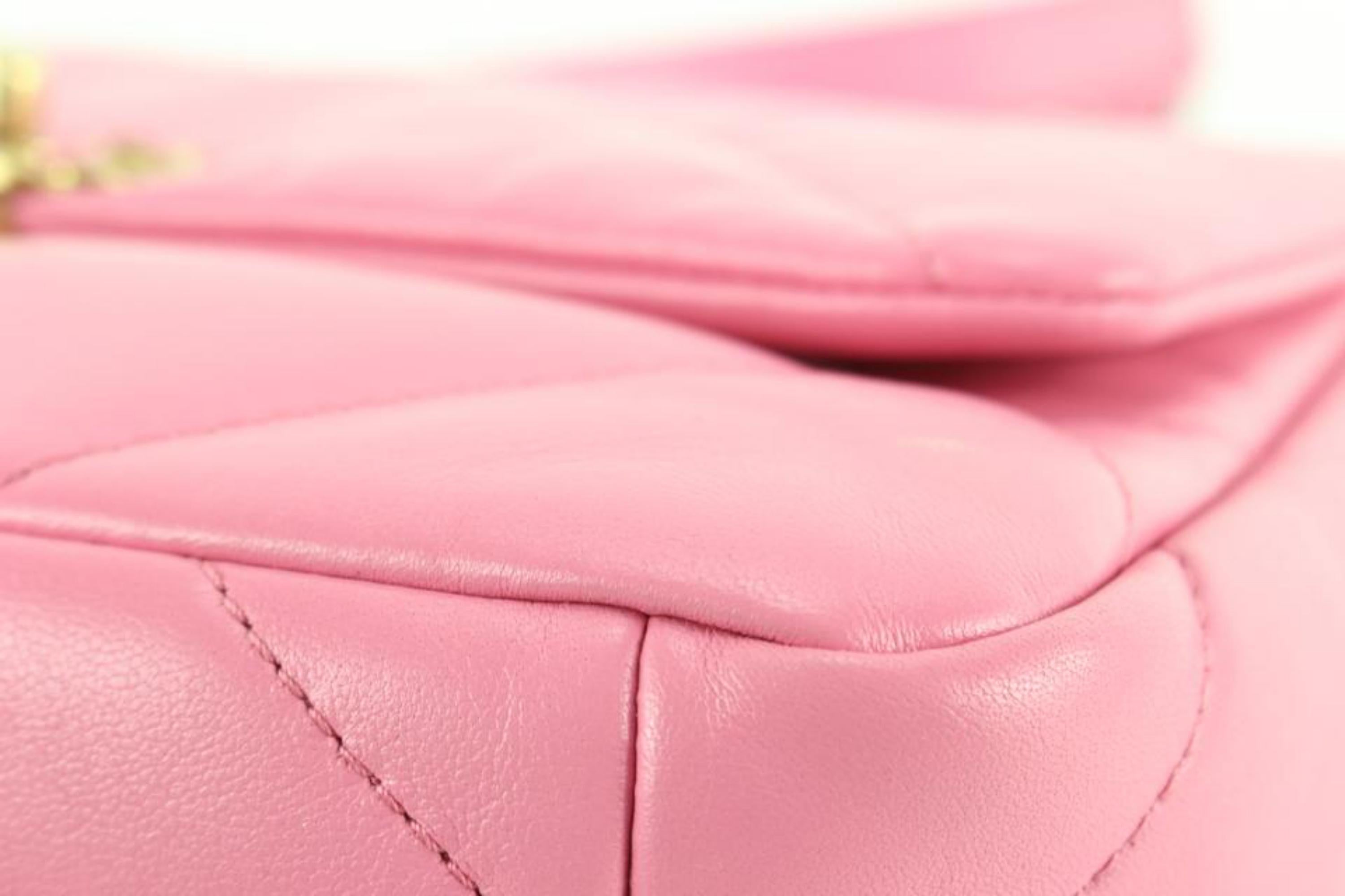 Chanel Rare Bubblegum Pink Quilted 19 Flap 11ck810s In Excellent Condition In Dix hills, NY