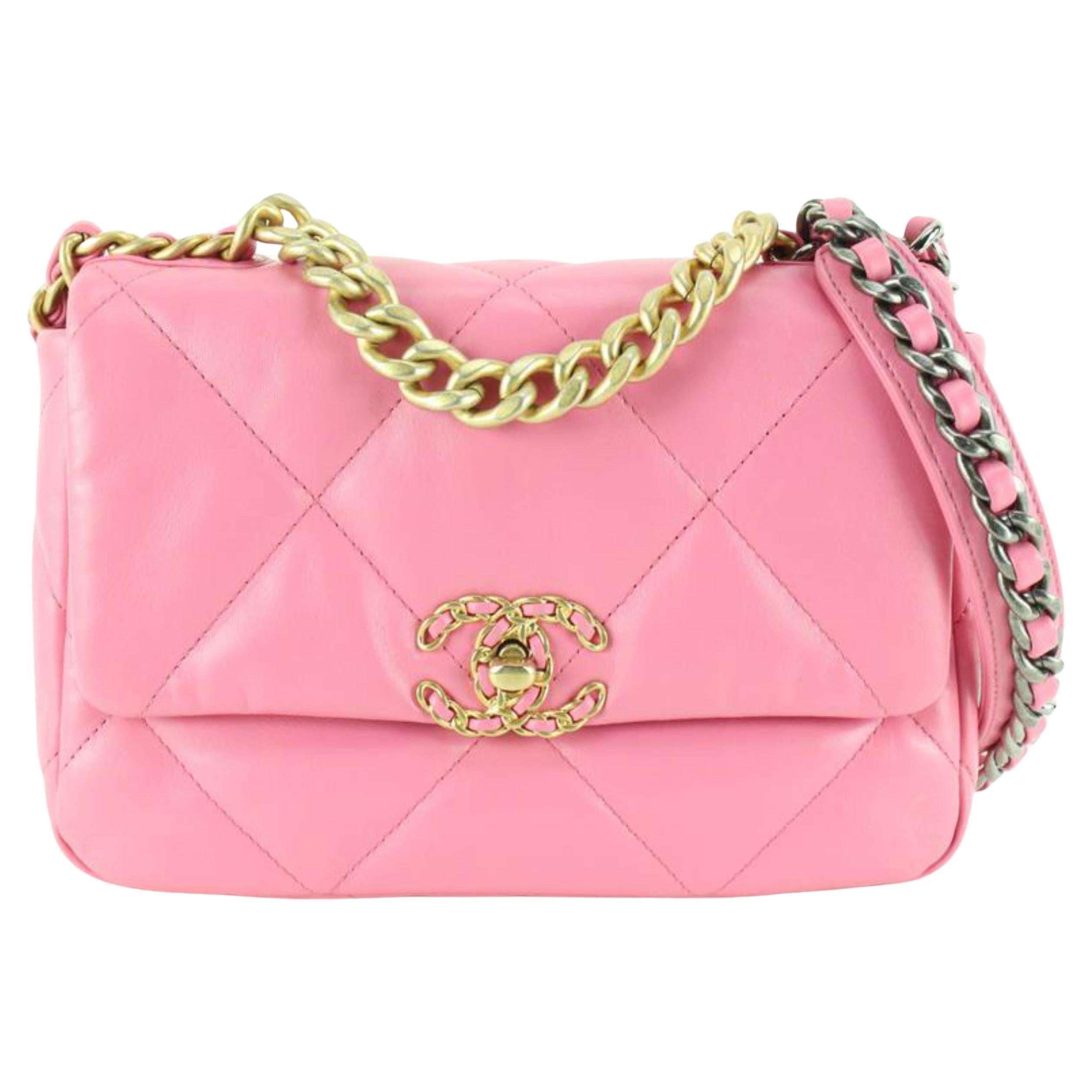 Chanel Rare Bubblegum Pink Quilted 19 Flap 11ck810s at 1stDibs