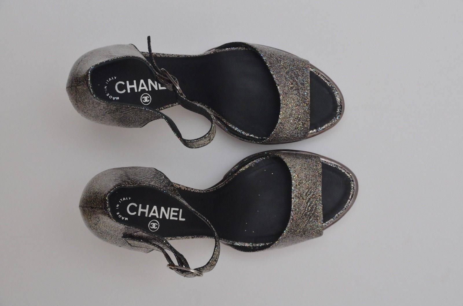 Chanel by Karl Lagerfeld Sequined Goatskin Light Bulb Heels, 2008  In Excellent Condition In New York, NY