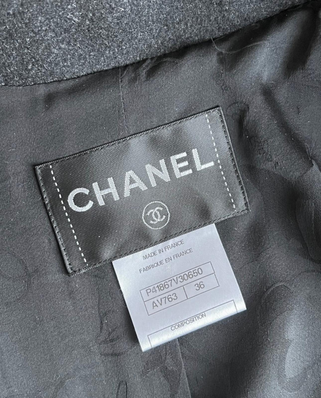 Chanel Rare CC Buttons Black Cashmere Cape Jacket 3