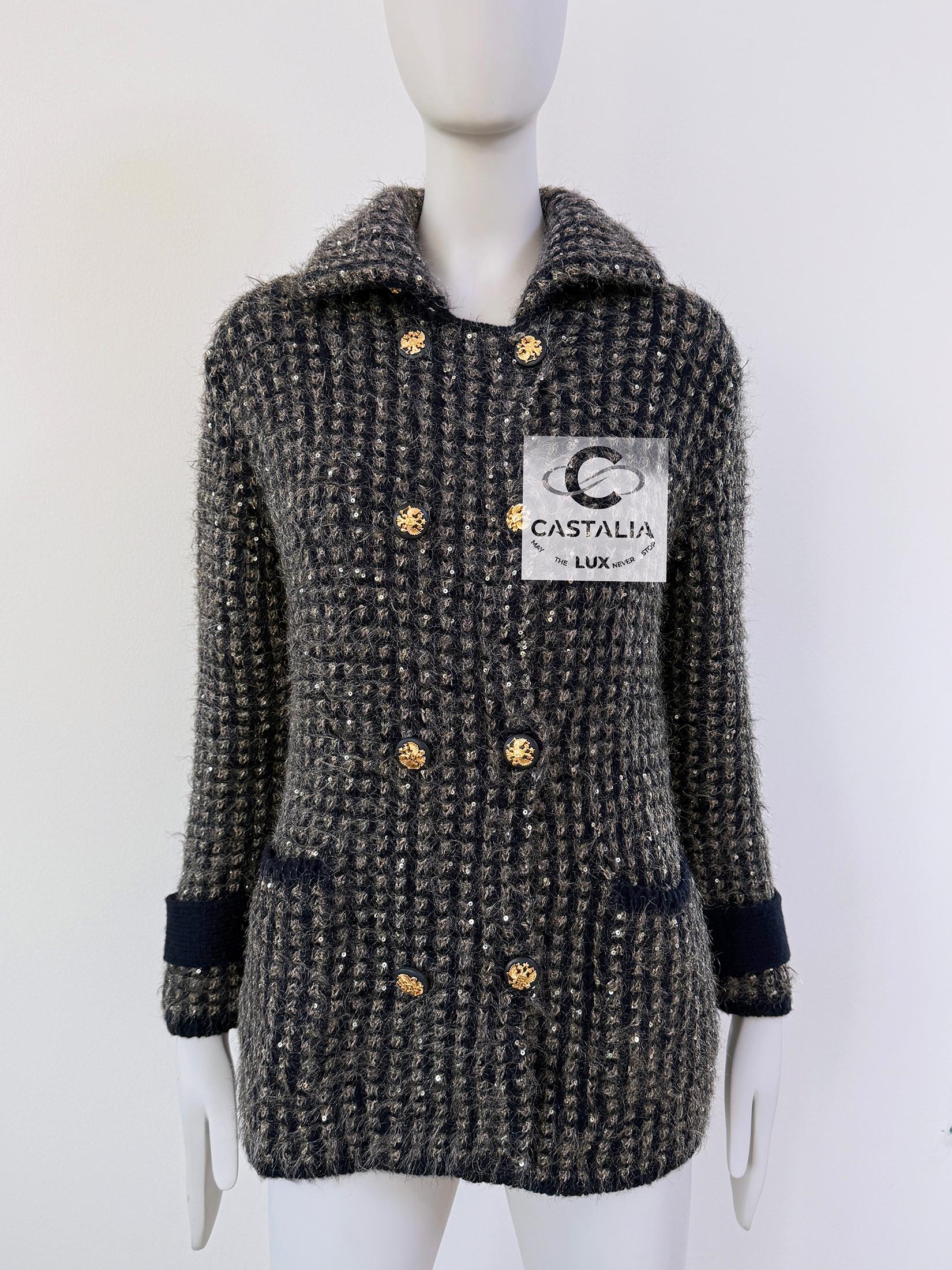 Chanel Rare CC Eagle Buttons Sequin Jacket 38 FR 6