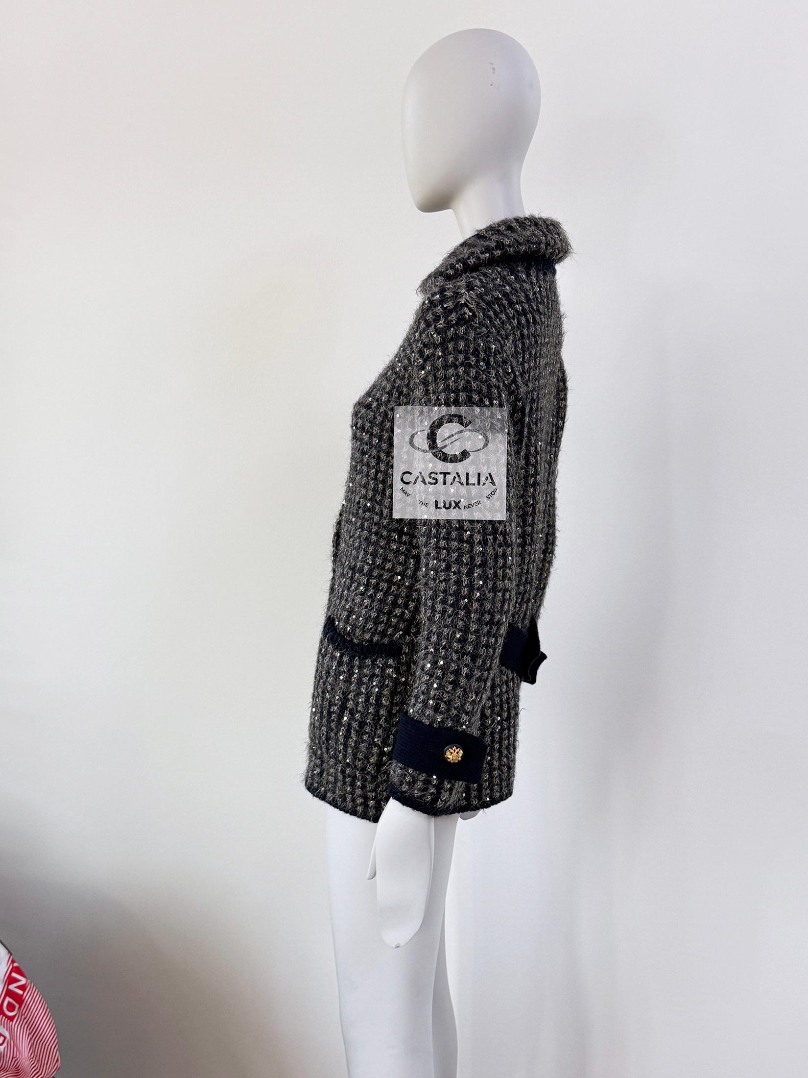 Chanel Rare CC Eagle Buttons Sequin Jacket 38 FR 7