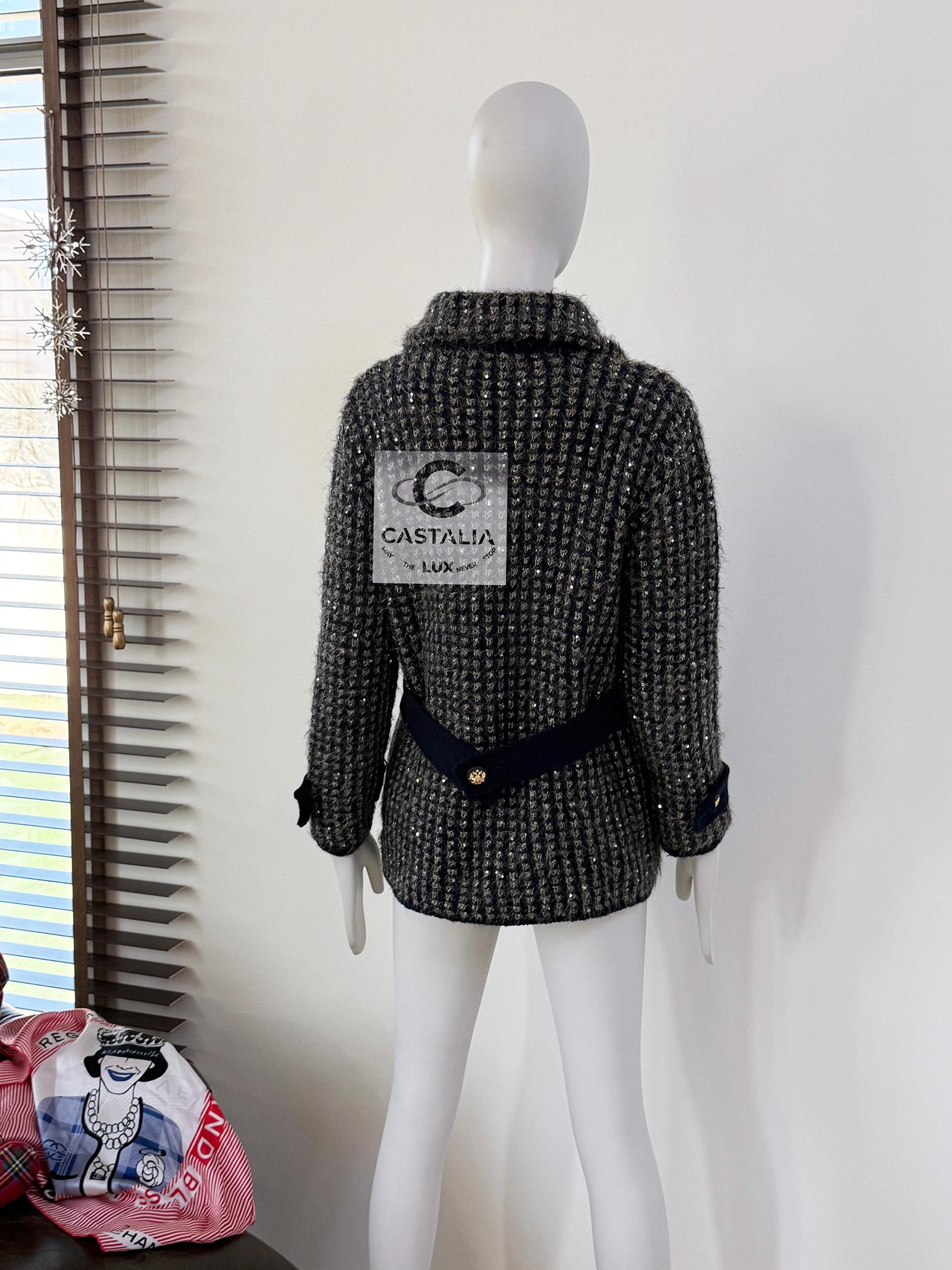 Chanel Rare CC Eagle Buttons Sequin Jacket 38 FR 8
