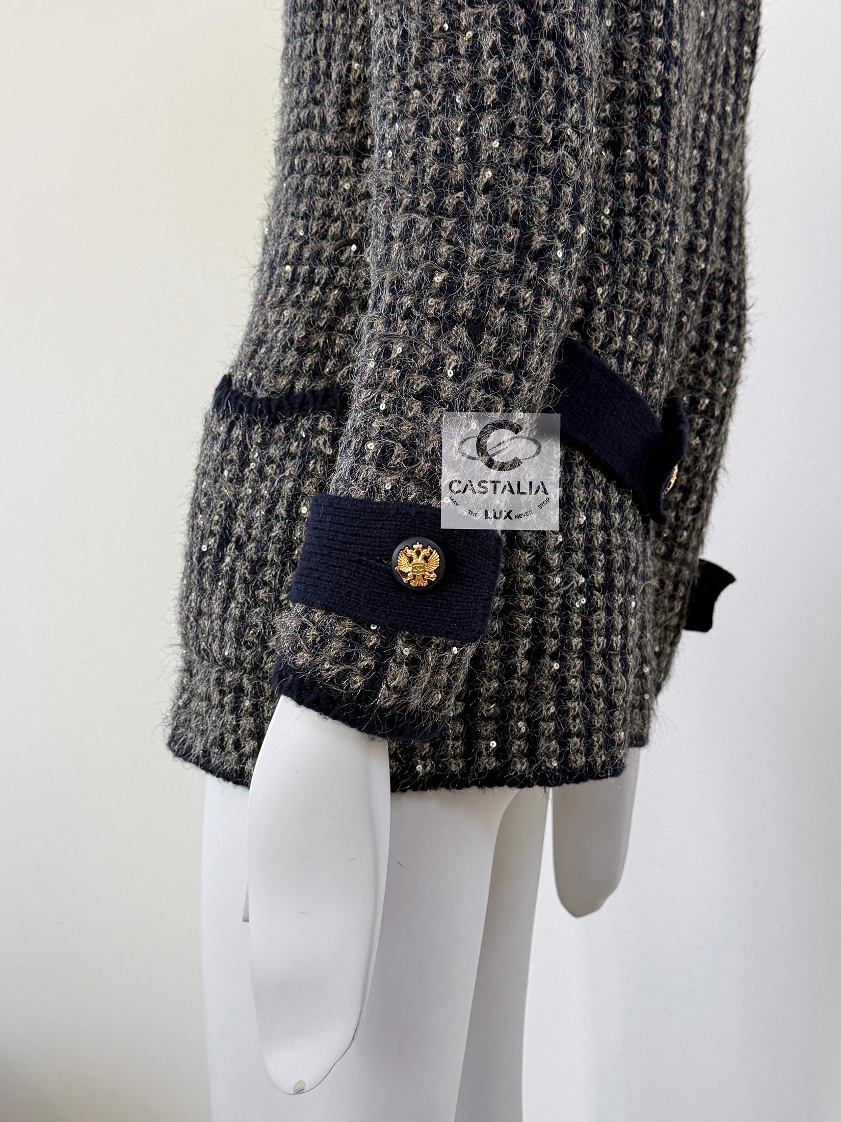 Chanel Rare CC Eagle Buttons Sequin Jacket 38 FR 9