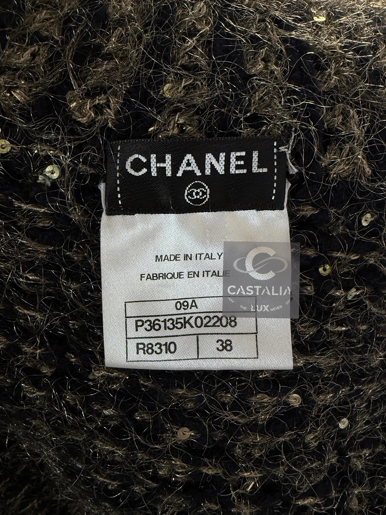 Chanel Rare CC Eagle Buttons Sequin Jacket 38 FR 11