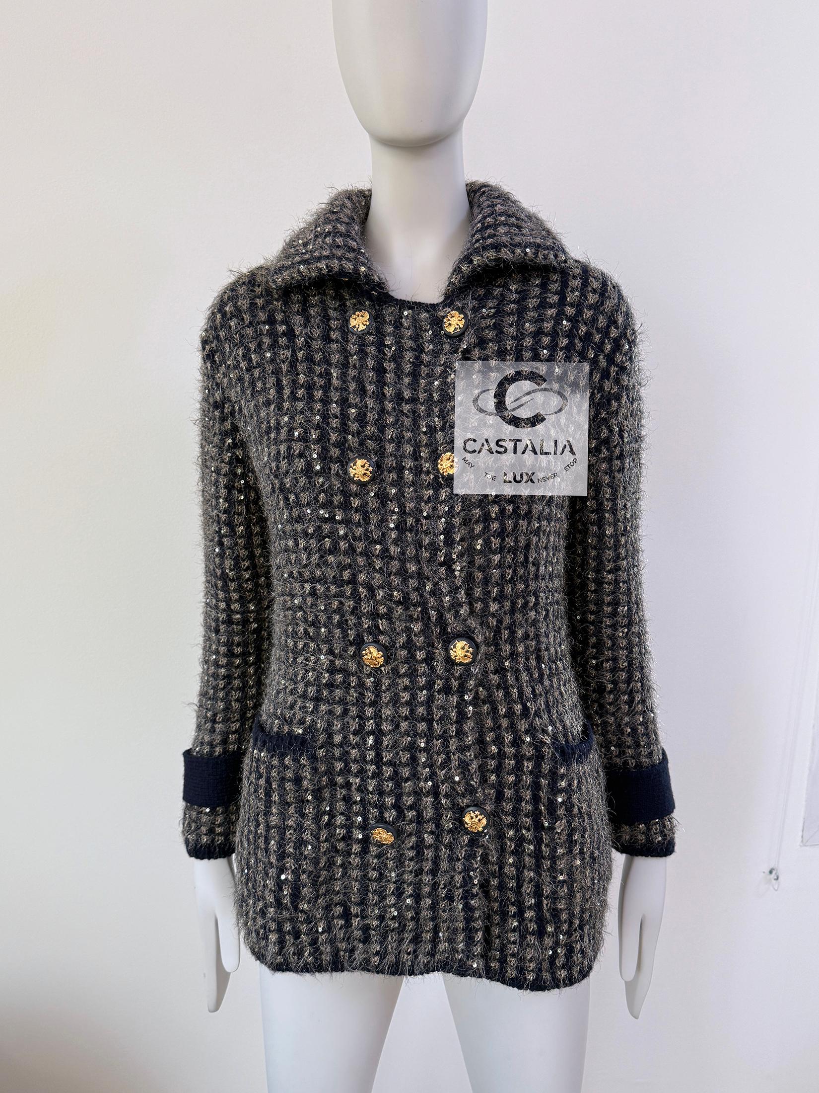 Chanel Rare CC Eagle Buttons Sequin Jacket 38 FR 1