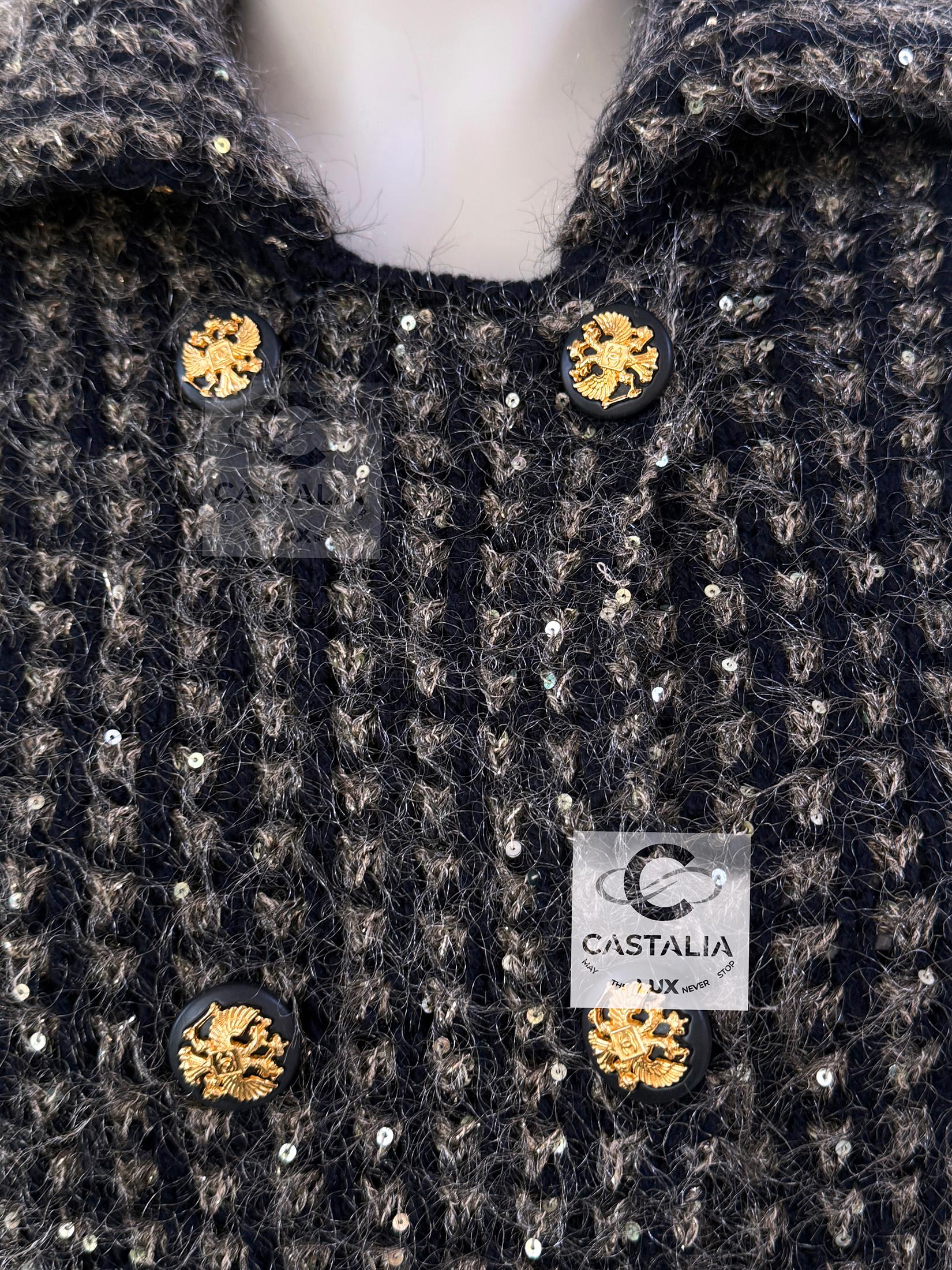 Chanel Rare CC Eagle Buttons Sequin Jacket 38 FR 4