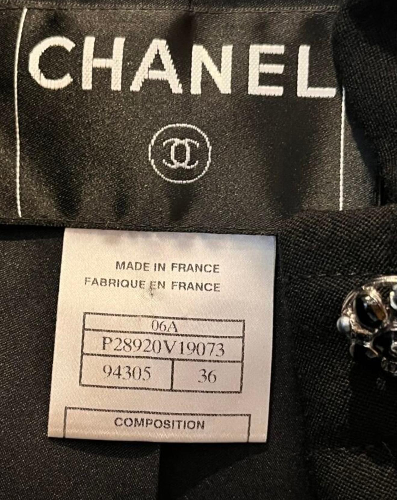 Chanel Rare CC Gripoix Buttons Quilted Black Jacket 36 FR 8