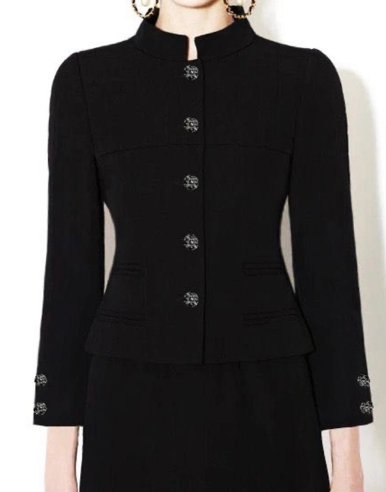 Chanel Rare CC Gripoix Buttons Quilted Black Jacket 36 FR In Excellent Condition In Dubai, AE