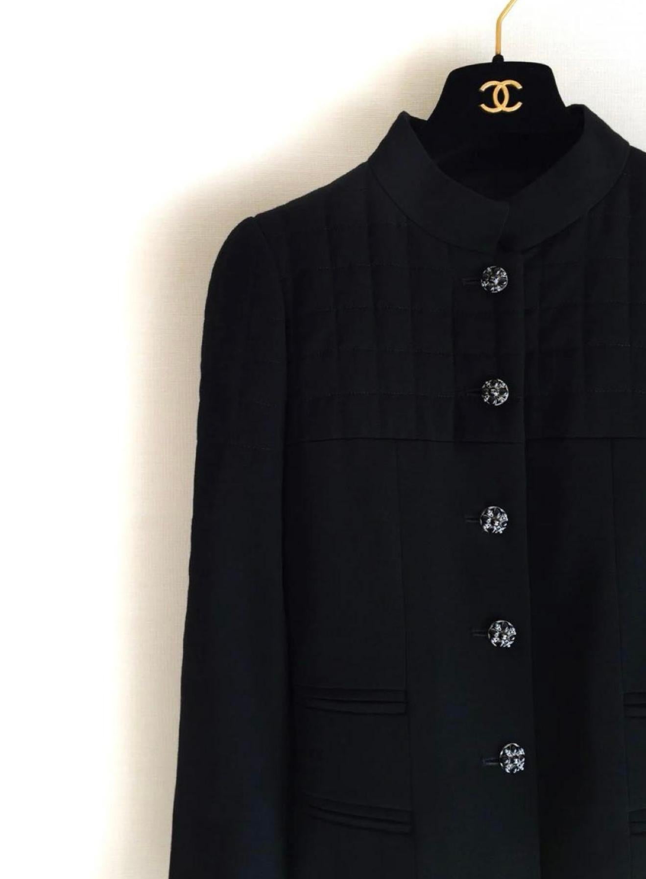Chanel Rare CC Gripoix Buttons Quilted Black Jacket 36 FR 3