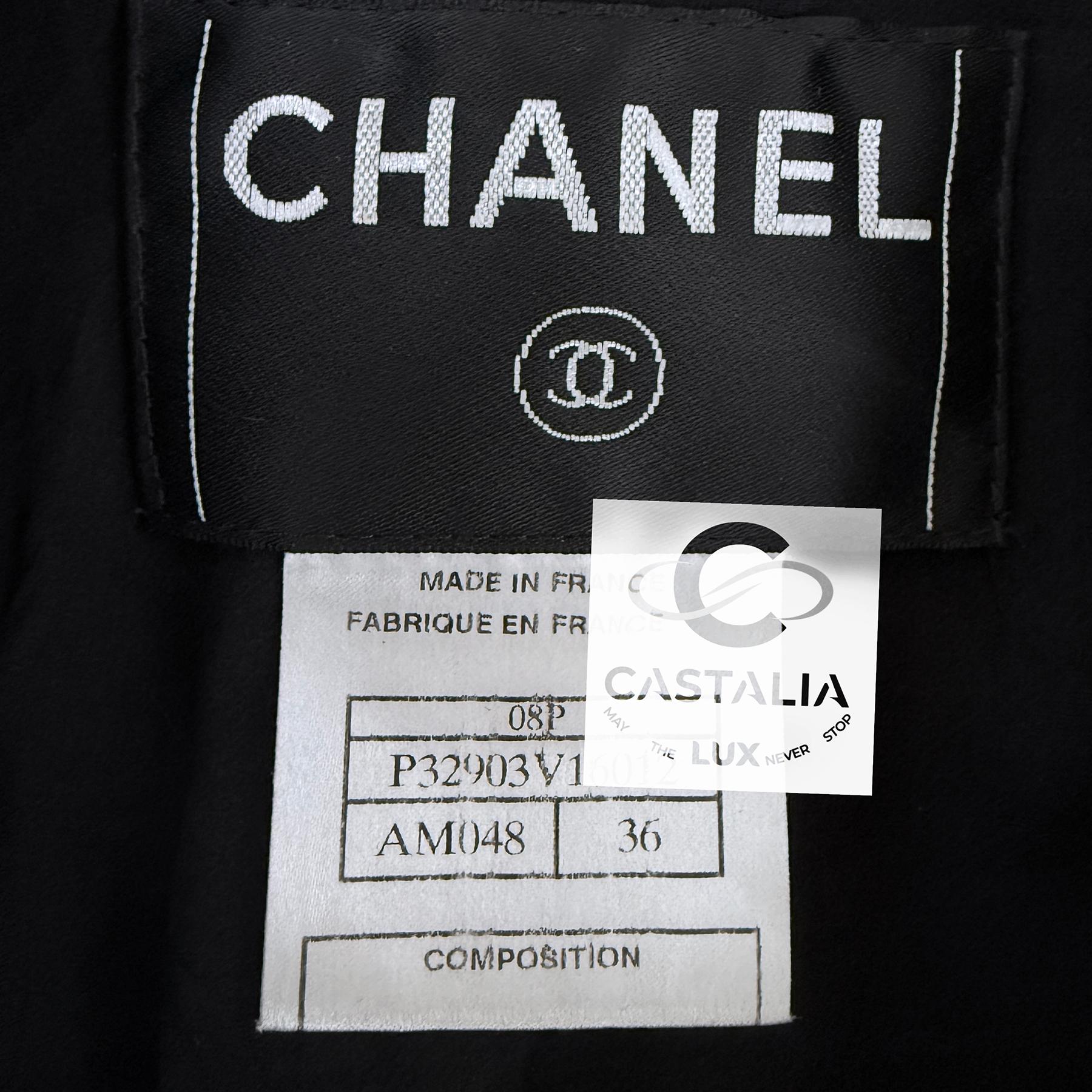 Chanel Rare CC Handshake Buttons Black Tweed Jacket 36 FR 8