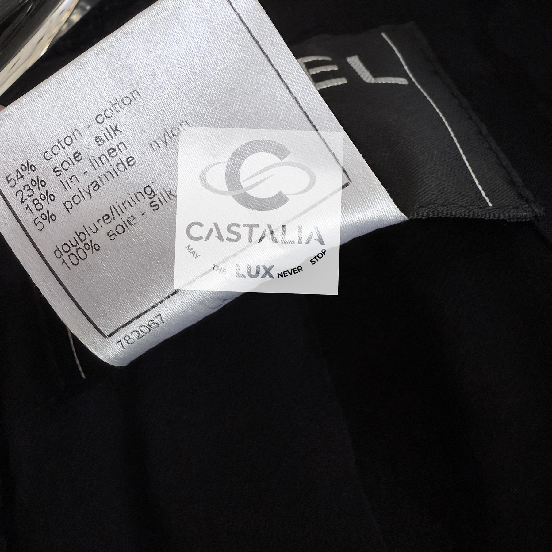 Chanel Rare CC Handshake Buttons Black Tweed Jacket 36 FR 9