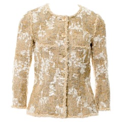 Chanel Rare CC Haystack boutons veste en tweed beige