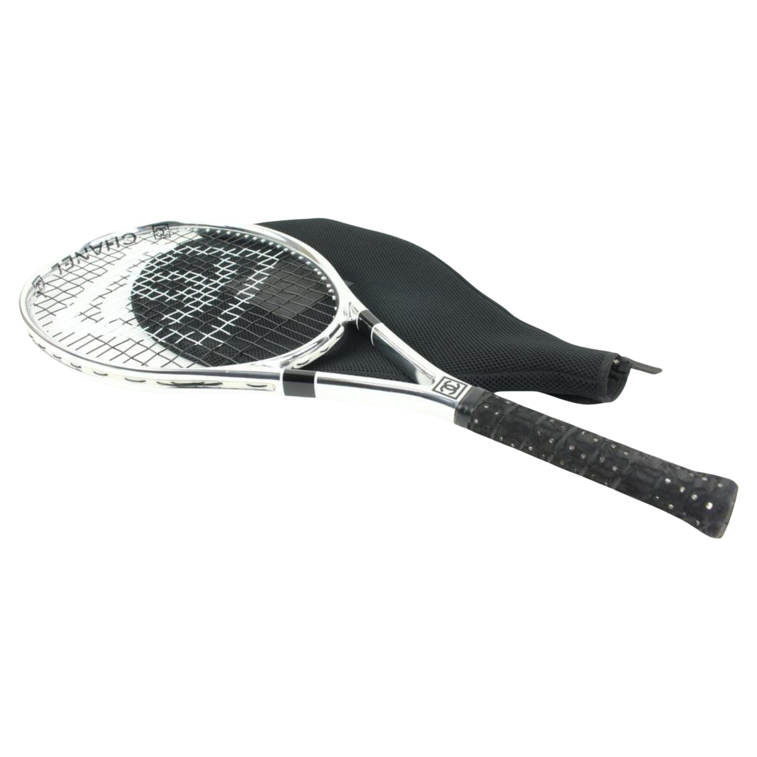 Rare raquette de sport de raquette de tennis avec logo CC et étui à chargement s210ck65 de Chanel en vente