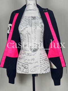 Chanel Rare CC Patch Quilted Bomber Jacket