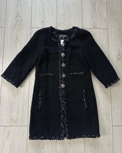Chanel Rare CC Pearl buttons Black Tweed Jacket
