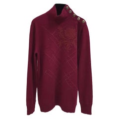 Chanel Rare CC Thistle Burgundi Cashmere Pull