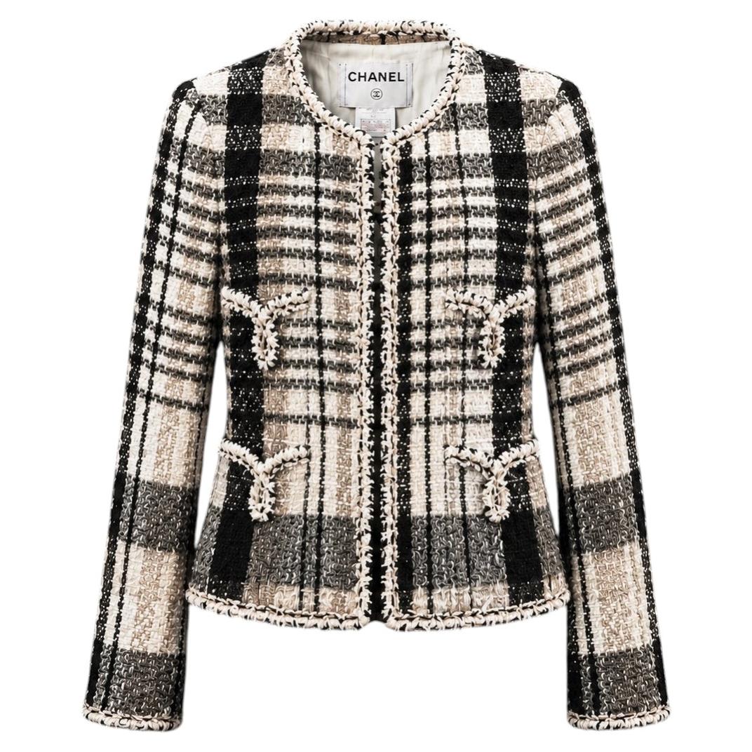 CHANEL Rare Collectional Beige Fantasy Tweed Jacket 36 FR