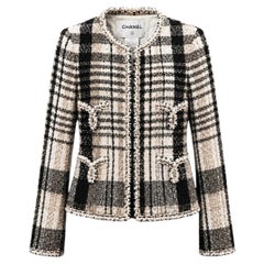 CHANEL Seltene Collectional Beige Fantasy Tweed Jacke 36 FR