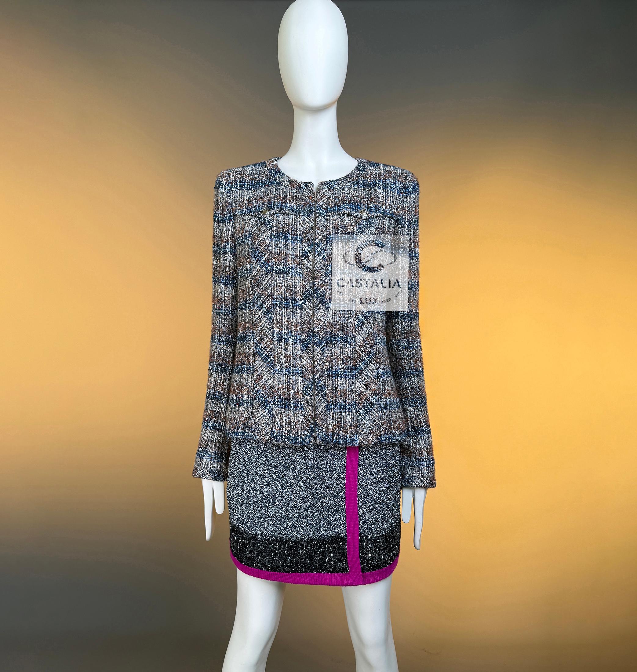 Nero Chanel Rara Giacca in Tweed da Collezione 38 FR in vendita