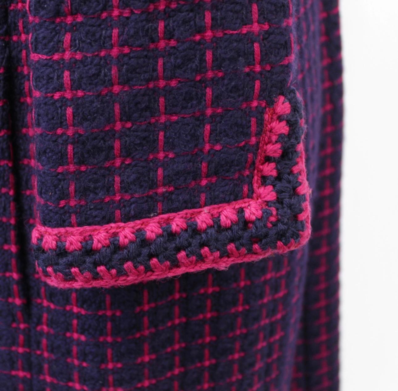 Chanel Seltener Sammlerstück Vintage Tweed-Mantel mit Gürtel im Angebot 5