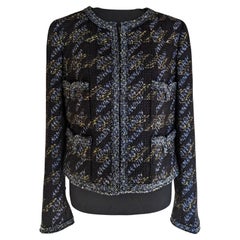 Chanel Rare Collectors CC Buttons Black Tweed Jacket