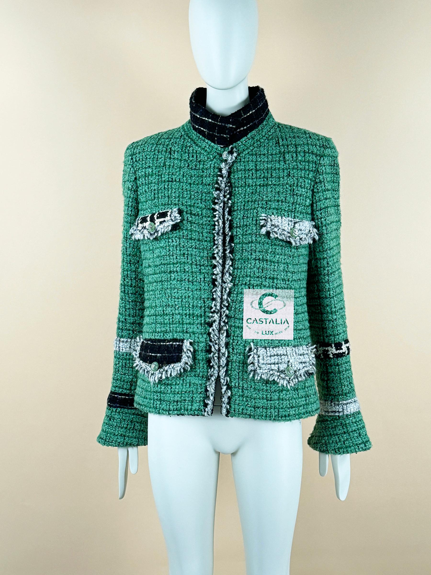 Chaqueta de tweed verde esmeralda Chanel Rare Collectors 2
