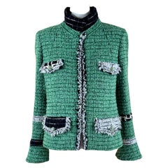 Chaqueta de tweed verde esmeralda Chanel Rare Collectors