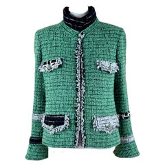 CHANEL Rare Collectors Emerald Green Tweed Jacket