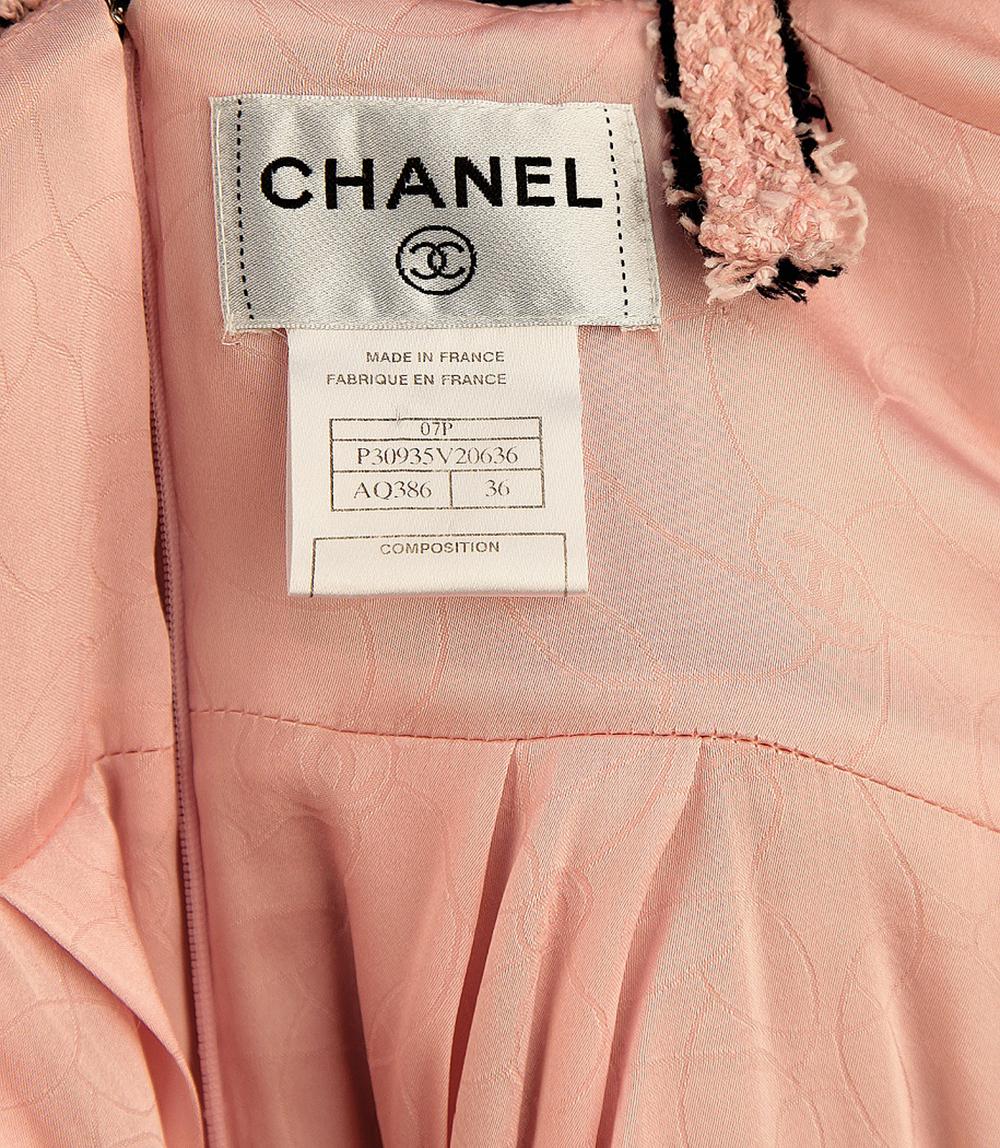 Chanel Eva Longoria Style Famous Pastel Pink Tweed Dress For Sale 10