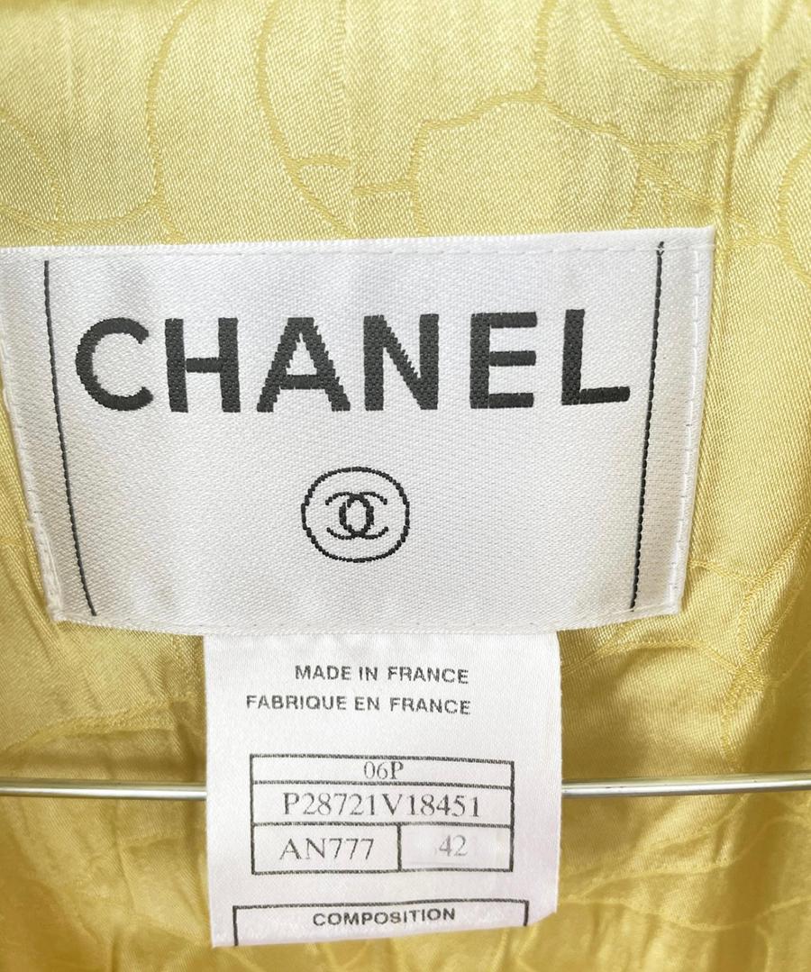 Chanel Rare Collectors Vintage Jacket With Camellia Brooch 42 FR 8