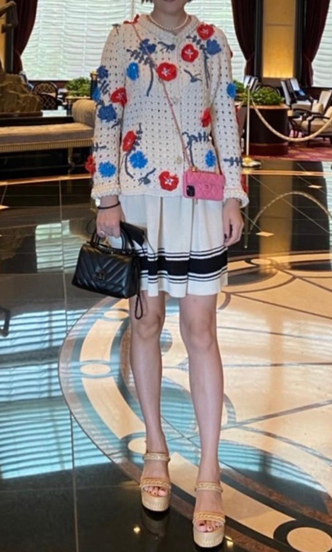 Women's or Men's Chanel Rare Crochet Floral Flap Bag