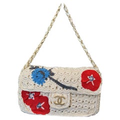 Chanel Rare Crochet Floral Flap Bag