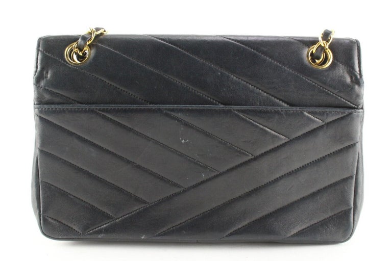 Vintage CHANEL Vertical Mini Flap Bag, Phone bag, 24k GHW, Black