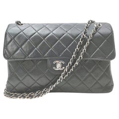 Chanel Seltene Double Face gesteppte Lammfell Jumbo klassische Klappe Kette Tasche 861792