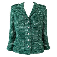 Chanel Seltene smaragdgrüne Lesage-Tweedjacke aus Tweed 40 FR