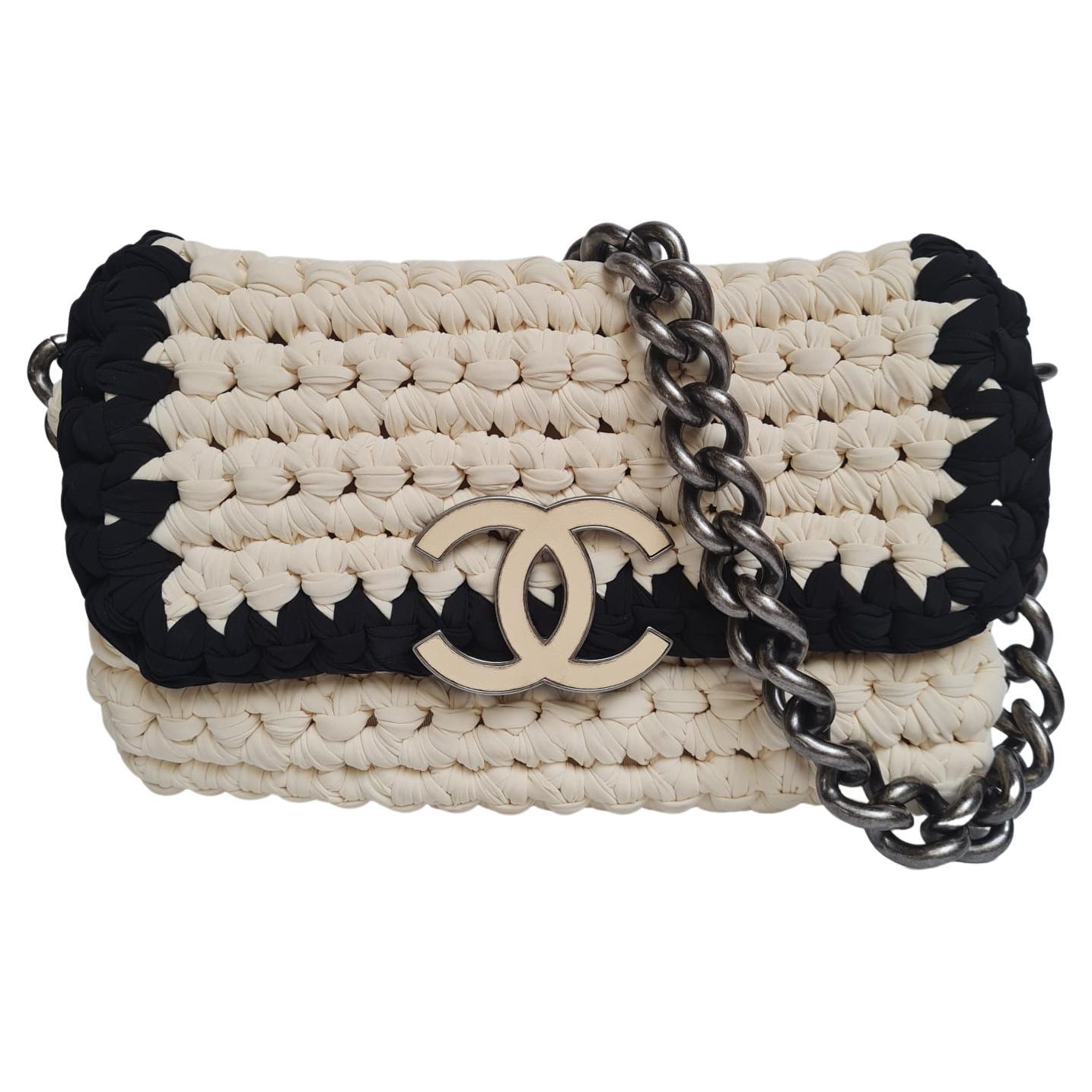 Chanel Fancy Crochet Flap Bag For Sale at 1stDibs