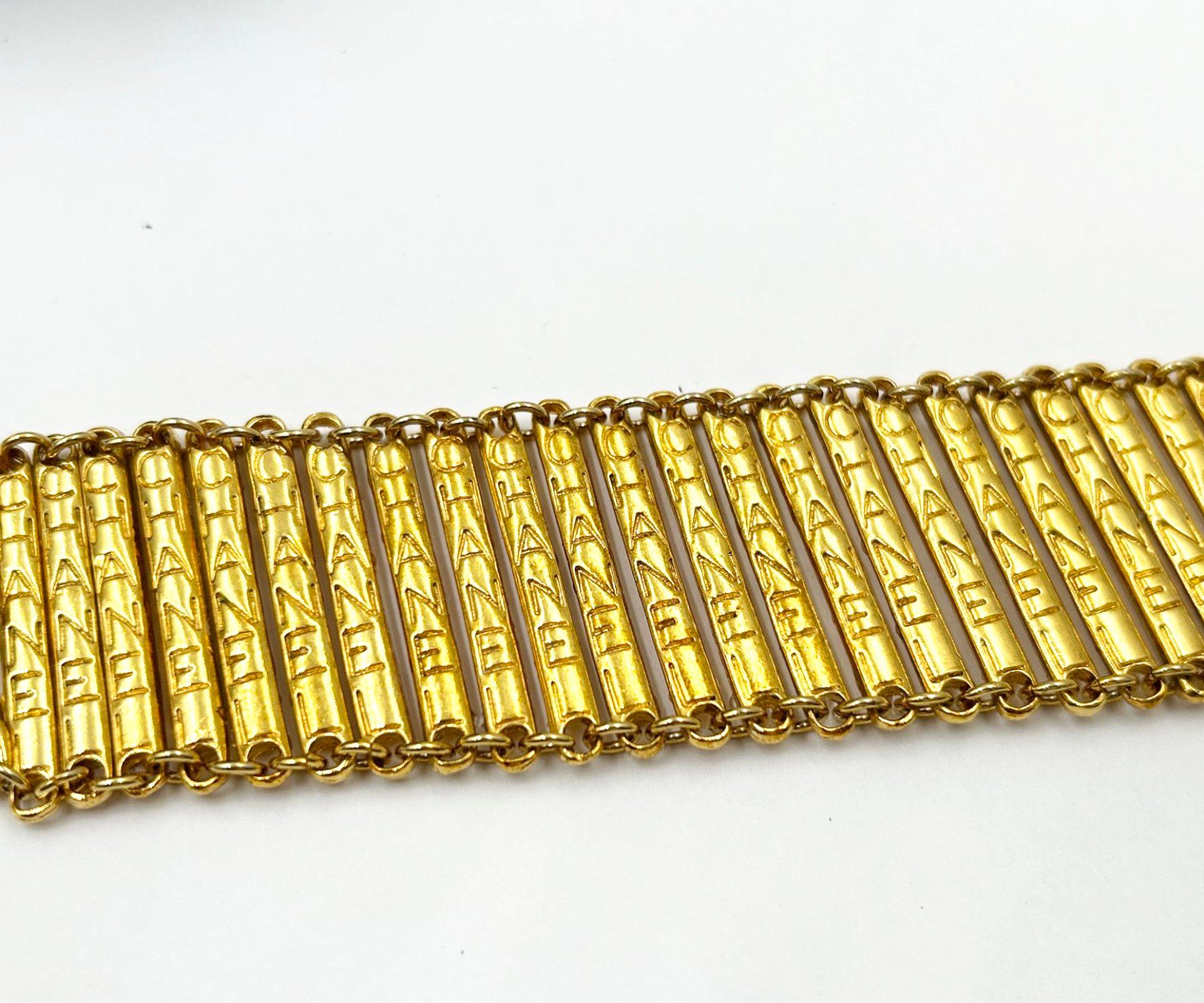 Women's Chanel Rare Gold Plated Chanel Bar Bracelet