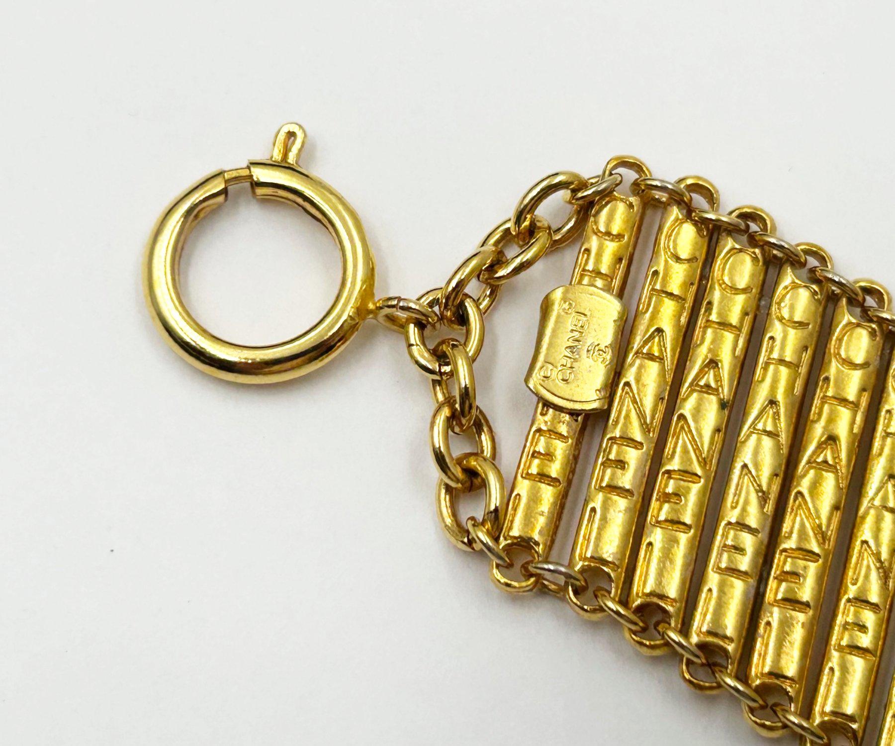 Chanel Rare Gold Plated Chanel Bar Bracelet 1
